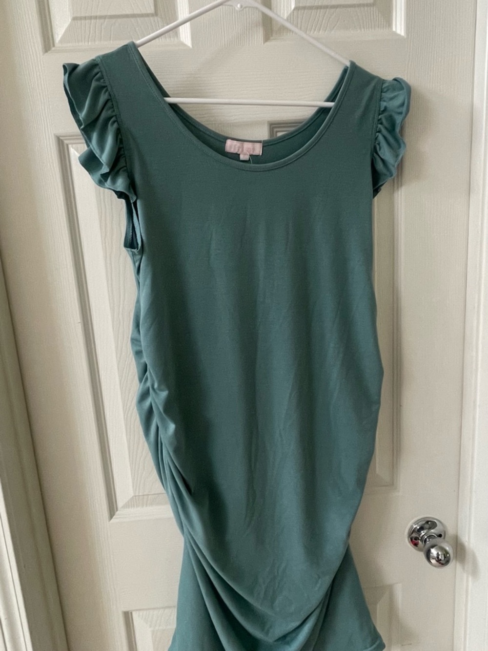 Sage Green Ruffle Sleeve maternity Dress